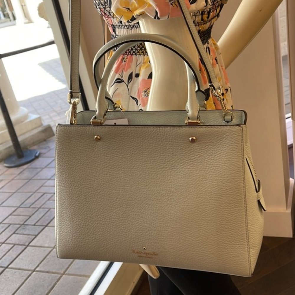 Kate Spade Leila Medium Triple Compartment Satchel Hazy Morning Color - Picture 8 of 16